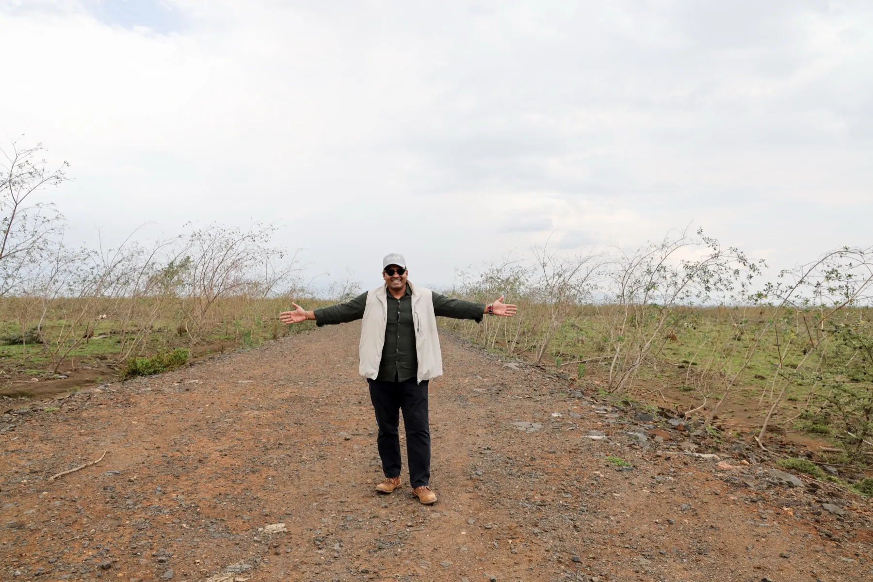 On site at the Naivasha SEZ — dirt road, open horizon, Rift Valley sky