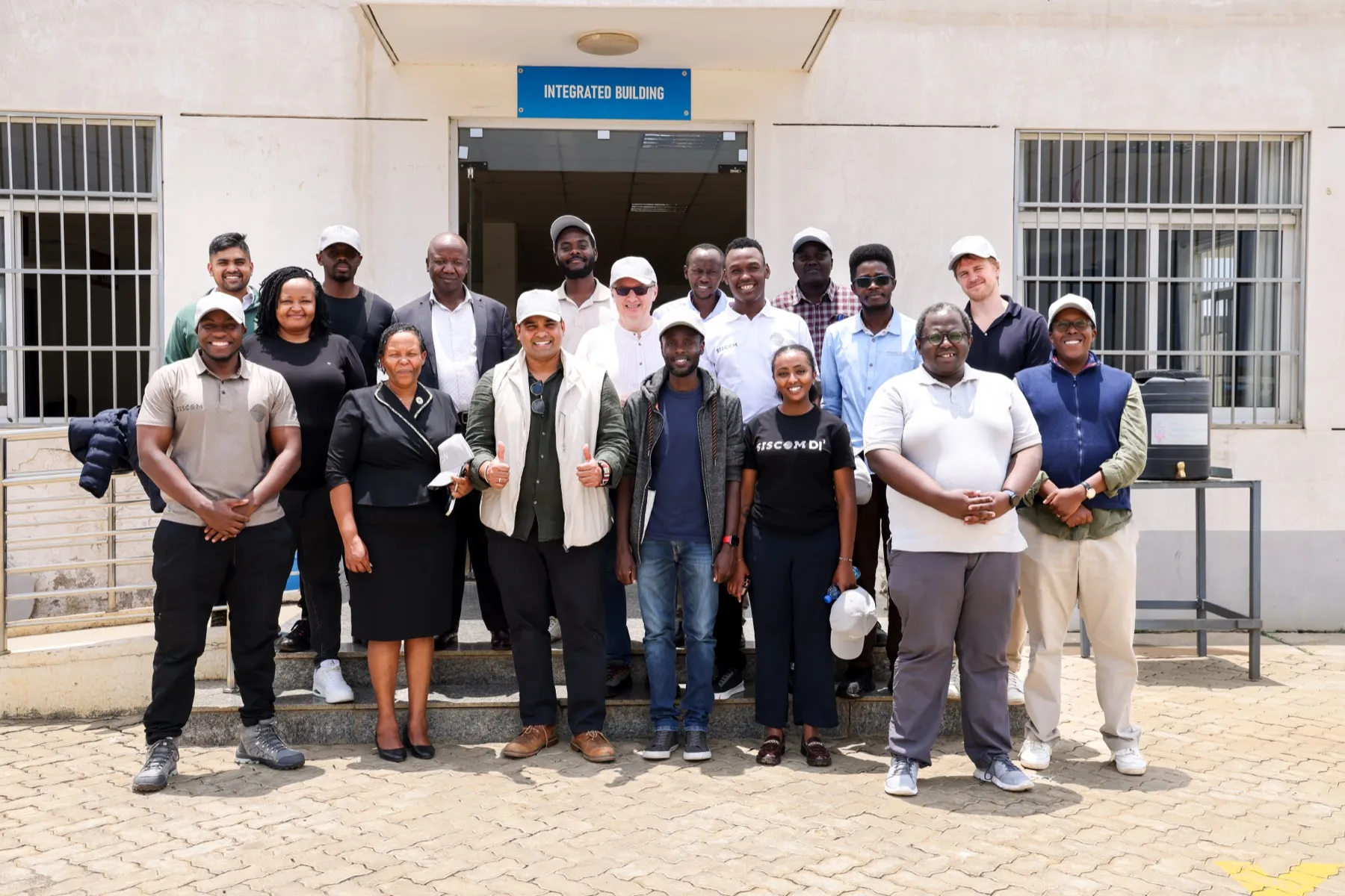 Navon team and partners outside the Integrated Building, Naivasha SEZ